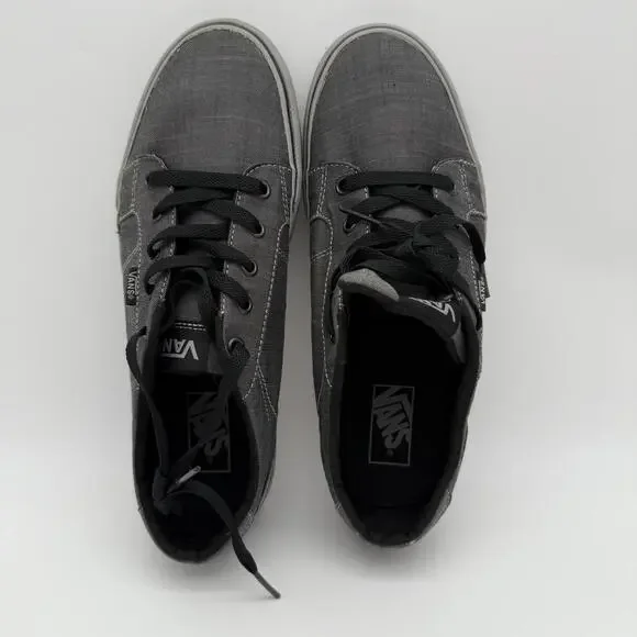 Vans Gray and Black Canvas Sneakers - Men's Size 9 - Picture 7 of 11